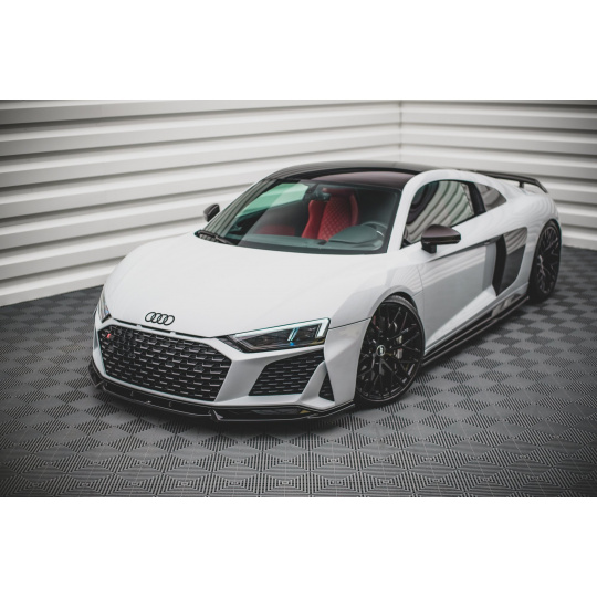 Maxton Design spoiler pod přední nárazník pro Audi R8 Mk2 Facelift, černý lesklý plast ABS