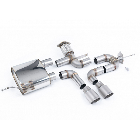 Milltek Sport výfukový systém cat-back zachovává původní klapku výfuku pro Renault / Alpine A110S 1.8TCe 2018-2024, GT-90 broušené titanové koncovky