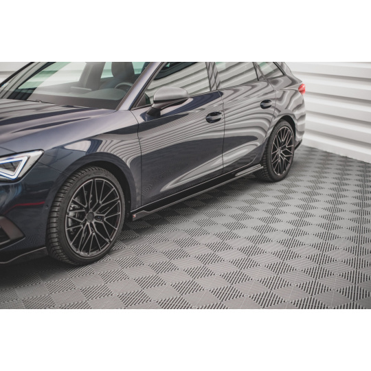 Maxton Design difuzory pod boční prahy ver.2 pro Seat Leon FR Mk4, černý lesklý plast ABS