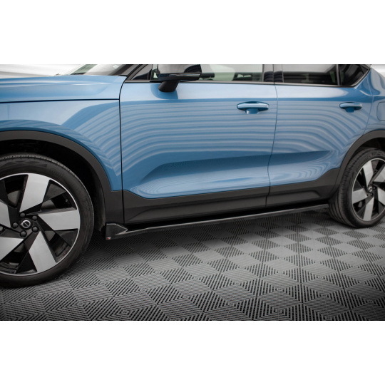 Maxton Design difuzory pod boční prahy pro Volvo C40 Mk1, černý lesklý plast ABS
