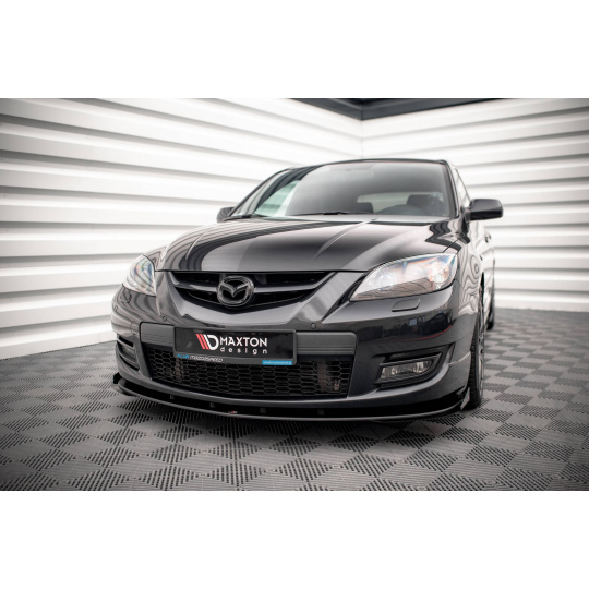 Maxton Design "Street Pro" spoiler pod přední nárazník s křidélky ver.1 pro Mazda 3 Mk1 MPS, plast ABS bez povrchové úpravy