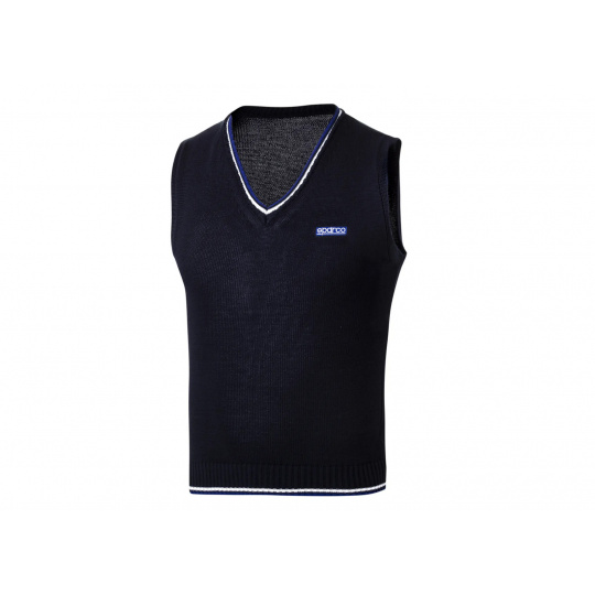 Sparco pletená bavlněná vesta, barva: modrá, velikost: XXXL