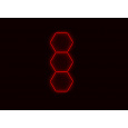 Kompletní LED hexagonové svítidlo červené, rozměr: 3 elementy 97 x 246 cm