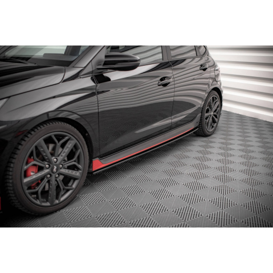 Maxton Design difuzory pod boční prahy pro Hyundai i20 N Mk3, černý lesklý plast ABS