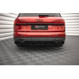 Maxton Design "Street Pro" difuzor zadního nárazníku pro Audi Q7 Mk2 S-Line Facelift, plast ABS bez povrchové úpravy, s červenou linkou