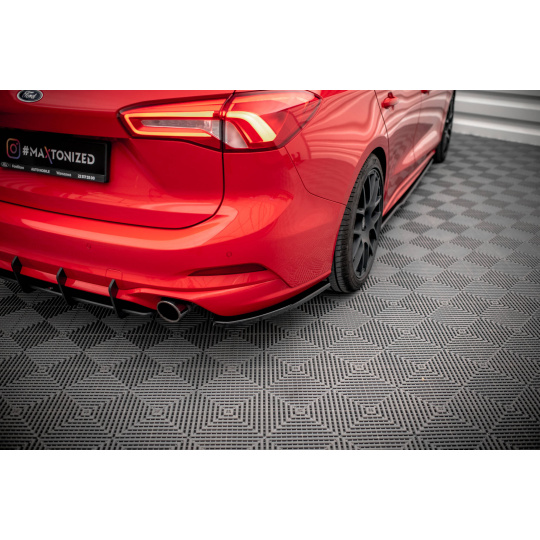 Maxton Design boční difuzory pod zadní nárazník v.5 pro Ford Focus ST Mk4, černý lesklý plast ABS, Estate