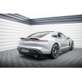 Maxton Design středový spoiler pod zadní nárazník s žebrováním pro Porsche Taycan Mk1, černý lesklý plast ABS