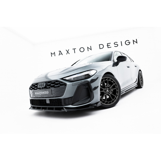 Maxton Design spoiler pod přední nárazník ver.2 pro Audi A5 B10, černý lesklý plast ABS, Avant S-Line / Sedan S-Line