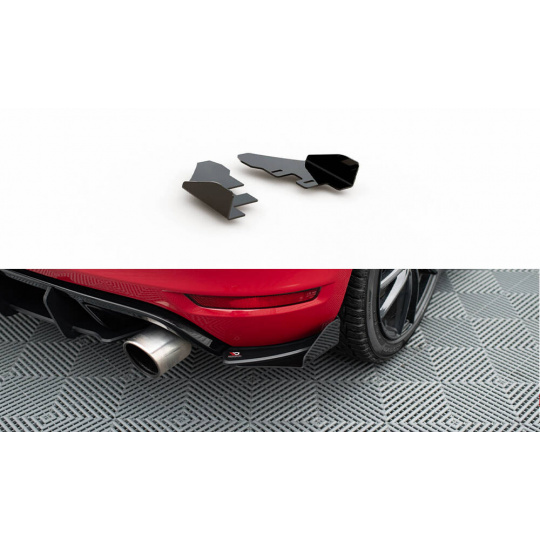 Maxton Design křidélka bočních difuzorů zad. nárazníku pro Volkswagen Golf GTI Mk6, černý lesklý plast ABS