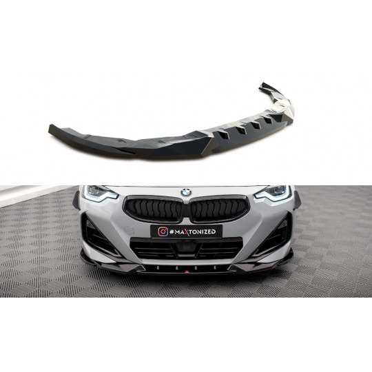 Maxton Design spoiler pod přední nárazník ver.2 pro BMW řada 2 G42 M240i, G42 M-Pack, černý lesklý plast ABS