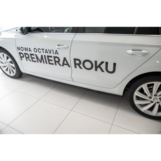 Maxton Design difuzory pod boční prahy ver.2 pro Škoda Octavia Mk4, černý lesklý plast ABS Maxton Design difuzory pod boční prahy ver.2 pro Škoda Octavia Mk4, černý lesklý plast ABS