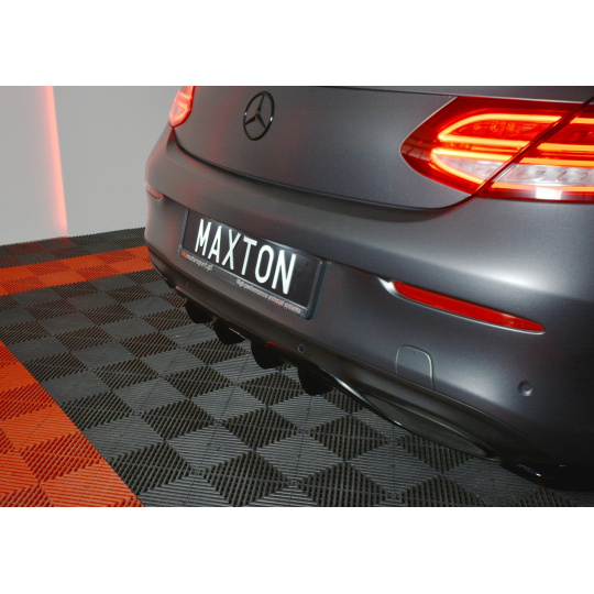 Maxton Design vložka zadního nárazníku pro Mercedes třída C W205/AMG-Line, černý lesklý plast ABS Maxton Design vložka zadního nárazníku pro Mercedes třída C W205/AMG-Line, černý lesklý plast ABS