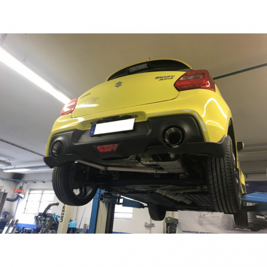 Fox Sportauspuff koncový tlumič výfuku s koncovkou 1x114 Typ 25 na obou stranách pro Suzuki Swift V s motorem 1.4 Fox Sportauspuff koncový tlumič výfuku s koncovkou 1x114 Typ 25 na obou stranách pro Suzuki Swift V s motorem 1.4