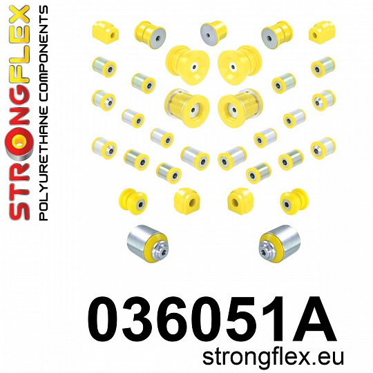 036051A: Strongflex Kompletní sada silentbloků pro zavěšení varianta SPORT 036051A: Strongflex Kompletní sada silentbloků pro zavěšení varianta SPORT