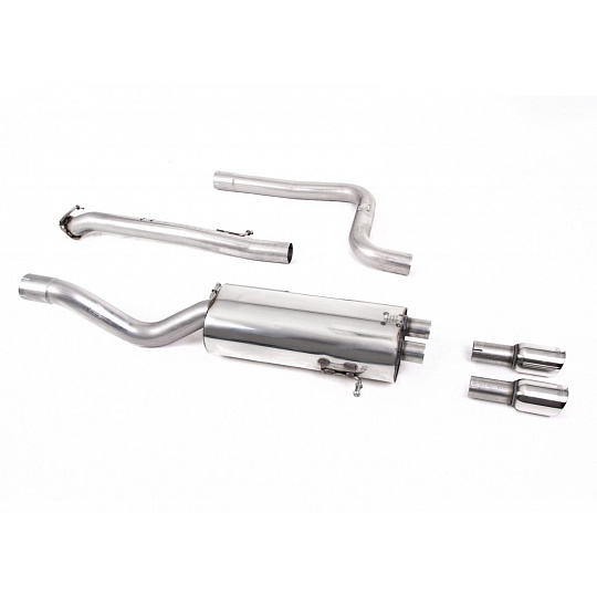 Milltek Sport výfukový systém cat-back bez rezonátoru (hlasitější) pro Ford Fiesta Mk7 ST 1.6 EcoBoost (5-dvéř. NA modely) 2014-2024, typ koncovek: GT-80 leštěná