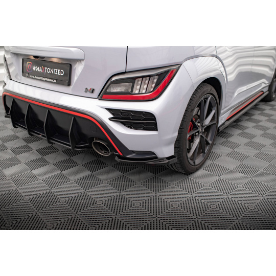 Maxton Design boční difuzory pod zadní nárazník ver.1 pro Hyundai Kona N Mk1, černý lesklý plast ABS