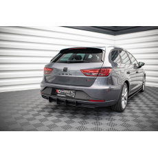 Maxton Design "Street Pro" difuzor zadního nárazníku pro Seat Leon FR Mk3, plast ABS bez povrchové úpravy, s červenou linkou