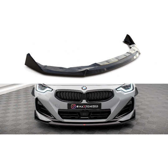 Maxton Design spoiler pod přední nárazník ver.3 pro BMW řada 2 G42 M240i, G42 M-Pack, černý lesklý plast ABS