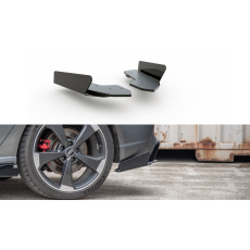 Maxton Design "Racing durability" difuzory pod zad. nárazník s křidélky pro Audi RS3 8V, plast ABS bez povrchové úpravy, s červenou linkou
