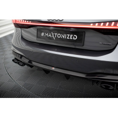 Maxton Design vložka zadního nárazníku s imitacemi koncovek výfuku pro Audi A7 C8 S-Line, černý lesklý plast ABS, s chromovými koncovkami Maxton Design vložka zadního nárazníku s imitacemi koncovek výfuku pro Audi A7 C8 S-Line, černý lesklý plast ABS, s chromovými koncovkami