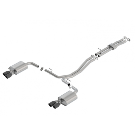 Borla Cat-Back výfukový systém "S-Type" typ 50 pro Ford Explorer Sport 3,5l AWD, 4-dvéř. s automatickou převodovkou, 2018 - 2019, typ koncovek: černé