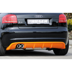 Rieger vložka zadního nárazníku pro Audi A3 8P 5-dvéř., Sportback po faceliftu, plast ABS bez povrchové úpravy, pro dvojitou koncovku vlevo 2x76 mm