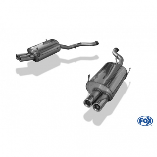 Fox Sportauspuff koncový tlumič výfuku s koncovkou 2x76 Typ 13 na obou stranách pro BMW Z3 M s motorem 3.2