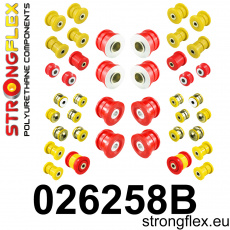 026258B: Strongflex Kompletní sada polyuretanových silentbloků pro zavěšení 026258B: Strongflex Kompletní sada polyuretanových silentbloků pro zavěšení