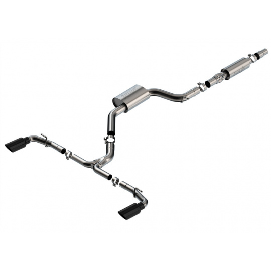 Borla Cat-Back výfukový systém "S-Type" pro Volkwagen GTI MK8, DSG automat/manual, FWD, 4-dveř., hatchback, r.v. 2022-2023 , typ koncovek: černé