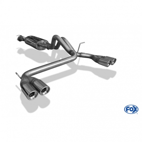 Fox Sportauspuff výfukový systém od katalyzátoru s koncovkou 2x90 Typ 17 na obou stranách pro Hummer H2 2008- s motorem 6.2 l