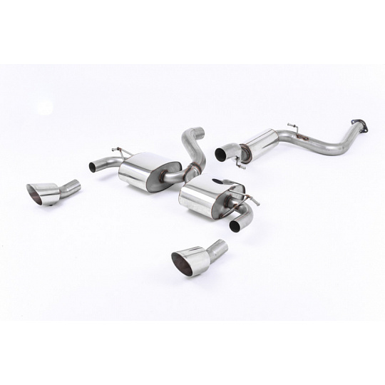 Milltek Sport výfukový systém cat-back s rezonátorem (tišší) pro Ford Focus MK2 RS 2.5T 305PS 2009-2010, typ koncovek: GT-115 leštěné