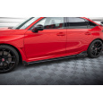 Maxton Design difuzory pod boční prahy s křidélky ver.1 pro Honda Civic Mk11 Type-R, černý lesklý plast ABS