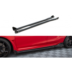 Maxton Design difuzory pod boční prahy s křidélky ver.1 pro Honda Civic Mk11 Type-R, černý lesklý plast ABS