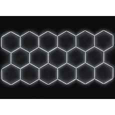 Kompletní LED hexagonové svítidlo bílé 6500 K, rozměr: 17 elementů 504 x 238 cm Kompletní LED hexagonové svítidlo bílé 6500 K, rozměr: 17 elementů 504 x 238 cm