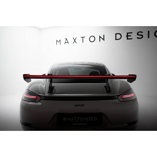 Maxton Design zadní křídlo s horním uchycením (swan-neck) a LED světlem ver. 2 pro Porsche Cayman S 982c, pravý karbon Maxton Design zadní křídlo s horním uchycením (swan-neck) a LED světlem ver. 2 pro Porsche Cayman S 982c, pravý karbon