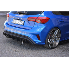Maxton Design vložka zadního nárazníku pro Ford Focus Mk4, černý lesklý plast ABS, pro jednoduché koncovky na obou stranách Maxton Design vložka zadního nárazníku pro Ford Focus Mk4, černý lesklý plast ABS, pro jednoduché koncovky na obou stranách