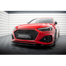 Maxton Design spoiler pod přední nárazník ver.2 pro Audi RS4 B9 FL, černý lesklý plast ABS