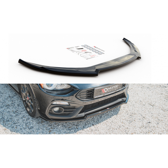 Maxton Design spoiler pod přední nárazník pro Fiat 124 Spider Abarth, černý lesklý plast ABS