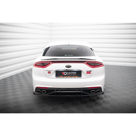 Maxton Design "Street Pro" difuzor zadního nárazníku v.2 pro Kia Stinger GT-Line, plast ABS bez povrchové úpravy, s červenou linkou