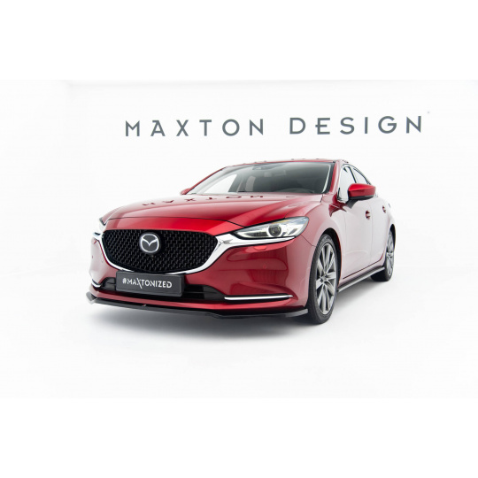 Maxton Design spoiler pod přední nárazník pro Mazda 6 Mk3 FL, černý lesklý plast ABS
