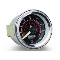 VIAIR ukazatel tlaku 2" dvojručičkový, černý, podsvícený, do 11 bar / 160 PSI VIAIR ukazatel tlaku 2" dvojručičkový, černý, podsvícený, do 11 bar / 160 PSI