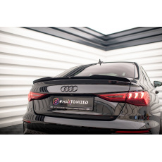 Maxton Design prodloužení spoileru pro Audi A3 8Y, černý lesklý plast ABS, Sedan vč. S-Line