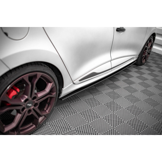 Maxton Design "Street Pro" difuzory pod boční prahy pro Renault Clio RS Mk4, plast ABS bez povrchové úpravy, s červenou linkou