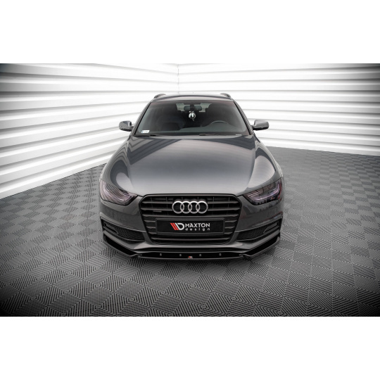 Maxton Design spoiler pod přední nárazník ver.3 pro Audi S4 B8 FL, černý lesklý plast ABS, Sedan/Avant