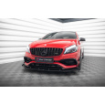 Maxton Design "Street Pro" spoiler pod přední nárazník s křidélky pro Mercedes třída A W176 45 AMG Aero, plast ABS bez povrchové úpravy, s červenou linkou