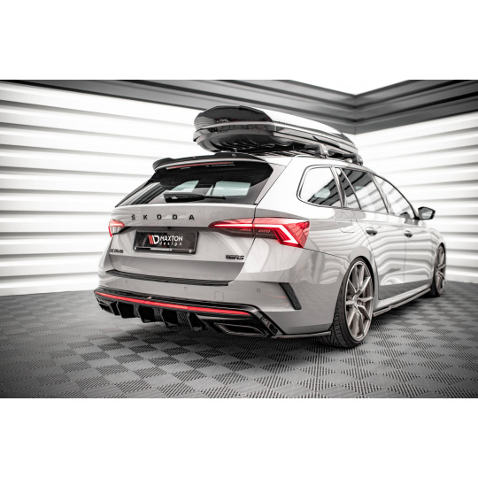 Maxton Design boční difuzory pod zadní nárazník ver.4 pro Škoda Octavia RS Mk4, černý lesklý plast ABS