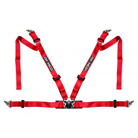 Raemco sportovní čtyřbodový bezpečnostní pás s otočnou rychlosponou, barva červená