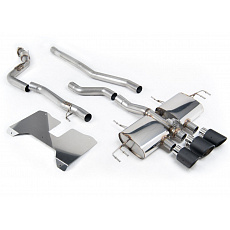 Milltek Sport výfukový systém cat-back bez rezonátoru (nejhlasitější) s klapkami pro Honda Civic Type R FL5 2.0 i-VTEC (s i bez OPF/GPF) 2022-2024, OE Style 2 x 4" a 1 x 4.5" Carbon Fibre Trims