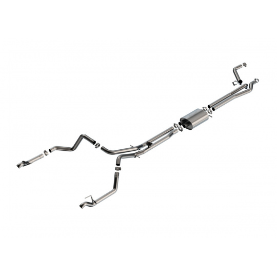 Borla Cat-Back výfukový systém "S-Type" pro Chevrolet Silverado 1500 6.2L V8, automat, 2WD/4WD, EC s SB (6'7") 147.4" WB/ CC s SB (5'10") 147.4" WB, r.v. 2024-2025, mimo ZR2 a AT4X, bez koncovek