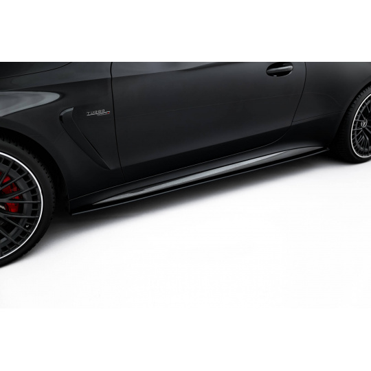 Maxton Design "Street Pro" difuzory pod boční prahy pro Mercedes CLE C236 53 AMG, plast ABS bez povrchové úpravy, s černou a červenou linkou